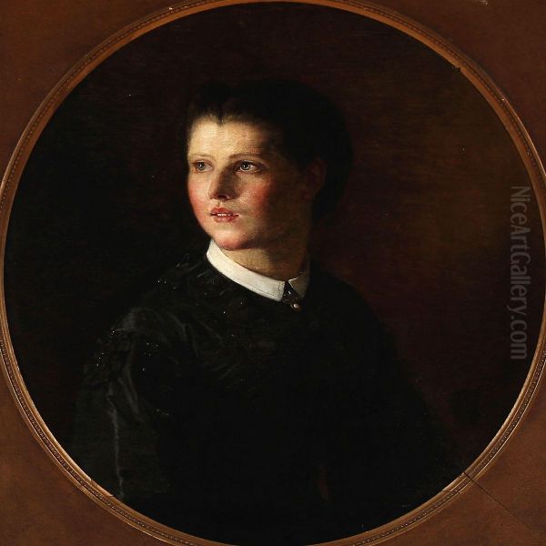 Portrait Of The Young Elisabeth Sandholm Oil Painting by Anna Maria Elisabeth Jerichau-Baumann