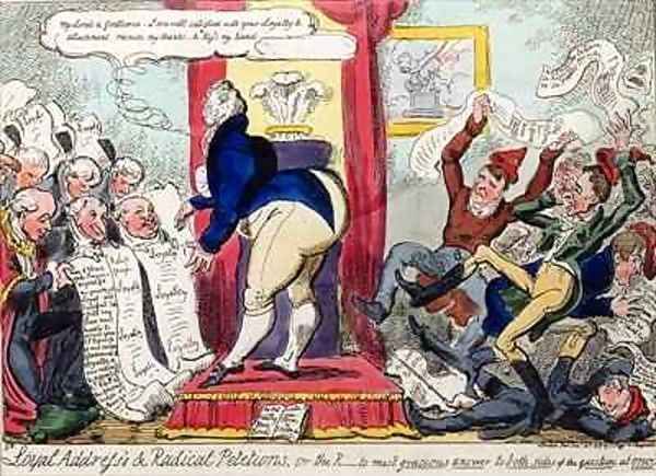 Loyal Addresses and Radical Petitions Oil Painting by George Cruikshank I