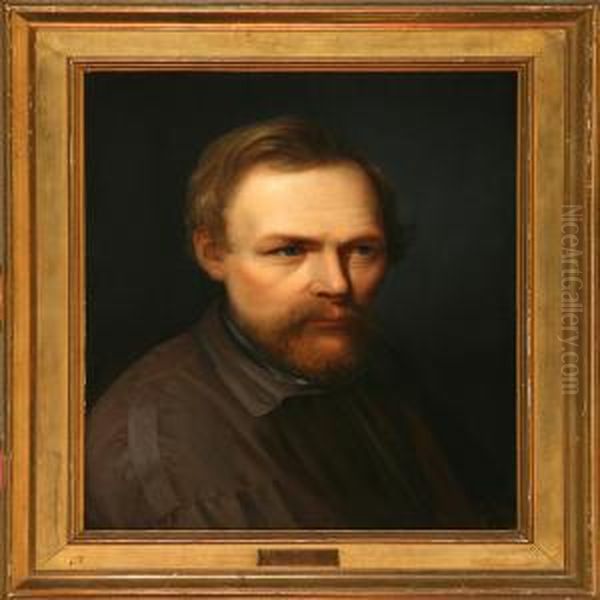 Portraet Af Jens Adolf Jerichau Oil Painting by Anna Maria Elisabeth Jerichau-Baumann