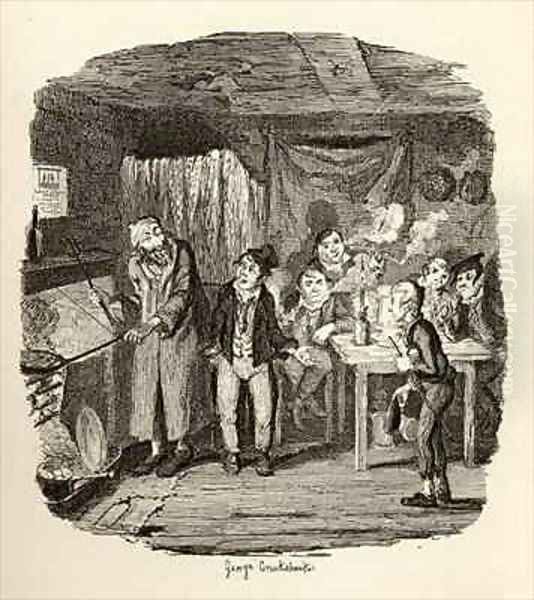 Oliver introduced to the respectable old gentleman Oil Painting by George Cruikshank I