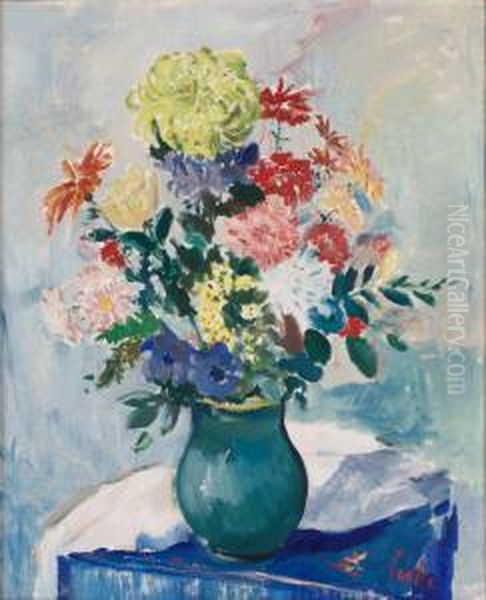 Sommarblomster Oil Painting by Erik Jerken