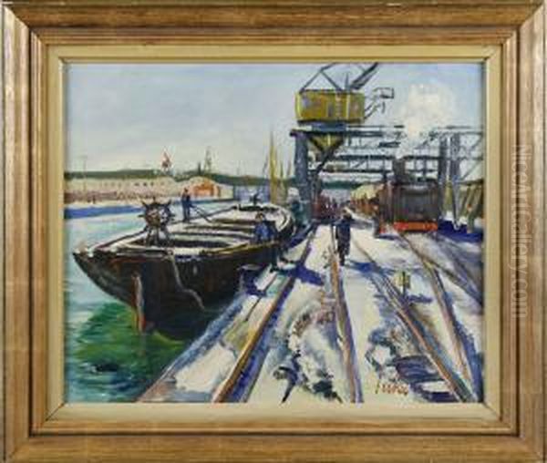 Hamnen Oil Painting by Erik Jerken