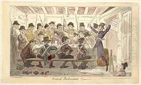 Radical Parliament Oil Painting by George Cruikshank I