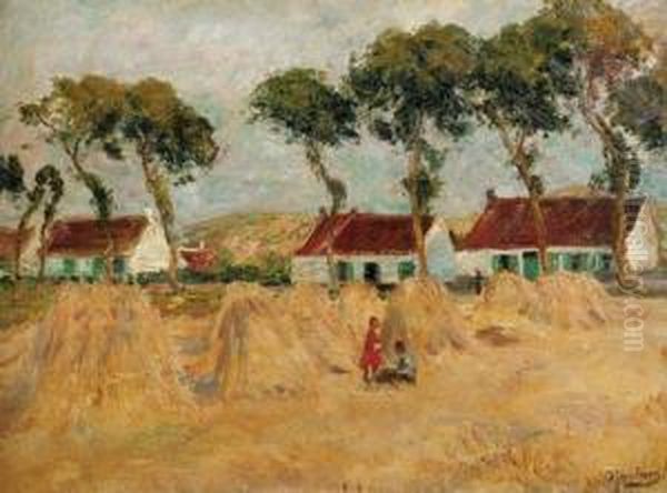 In The Field In Summer Oil Painting by August Jernberg