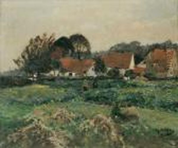 Bauerngehoft. Oil Painting by August Jernberg