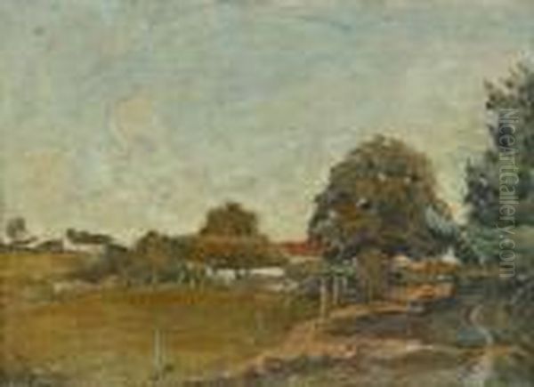 Sommerliche Landschaft. Oil Painting by August Jernberg