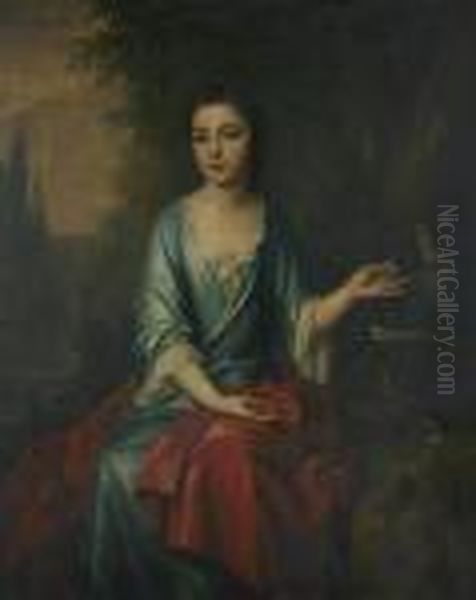 Portrait Of A Young Lady Oil Painting by Charles Jervas