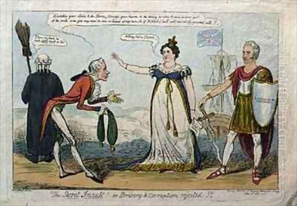 The Secret Insult or Bribery and Corruption Rejected Oil Painting by George Cruikshank I