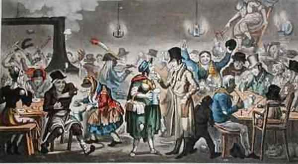 Tom and Jerry Masquerading It Among the Cadgers in the Back Slums in the Holy Land 2 Oil Painting by George Cruikshank I