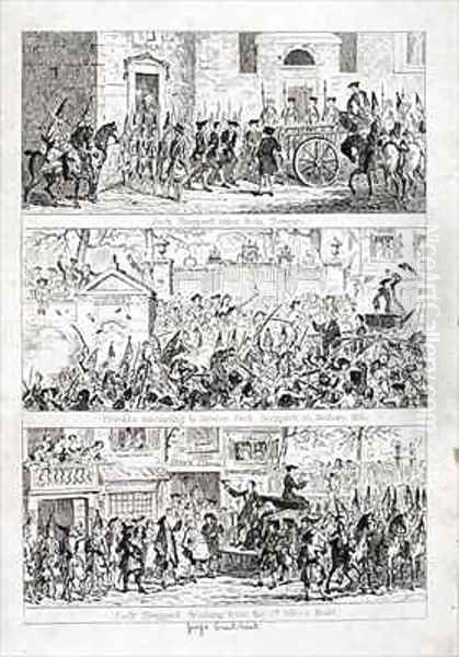 Jacks journey from Newgate to Tyburn Oil Painting by George Cruikshank I