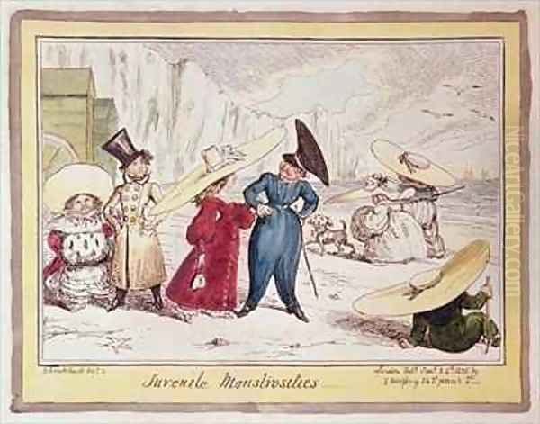 Juvenile Monstrosities Oil Painting by George Cruikshank I