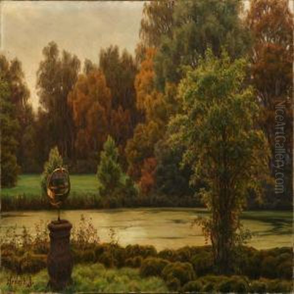 View Of A Park Oil Painting by Henrik Gamst Jespersen