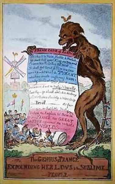 The Genius of France Oil Painting by George Cruikshank I