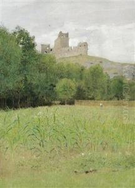 Ruine Staatz Oil Painting by Eugene Jettel