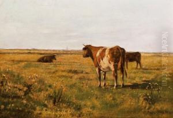 Kuhe Auf Der Weide Oil Painting by Eugene Jettel