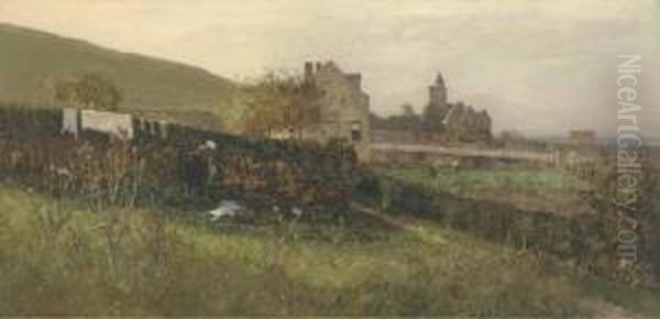 A Normandy Landscape Oil Painting by Eugene Jettel