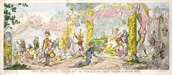 The Political Medley or Things as They Were in June 1812 Oil Painting by George Cruikshank I