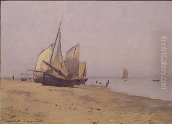 An Der Kuste Oil Painting by Eugene Jettel