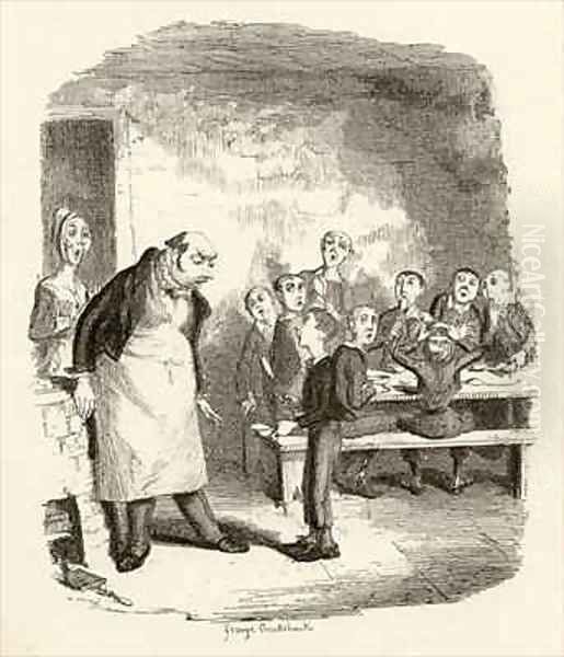 Oliver asking for more Oil Painting by George Cruikshank I