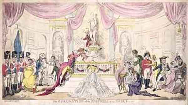 The Coronation of the Empress of the Nairs Oil Painting by George Cruikshank I