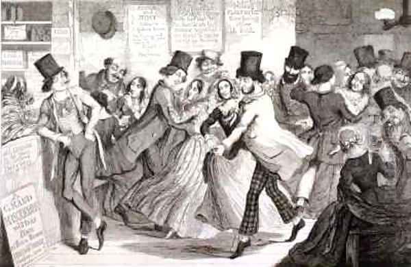 The Dancing Rooms Oil Painting by George Cruikshank I