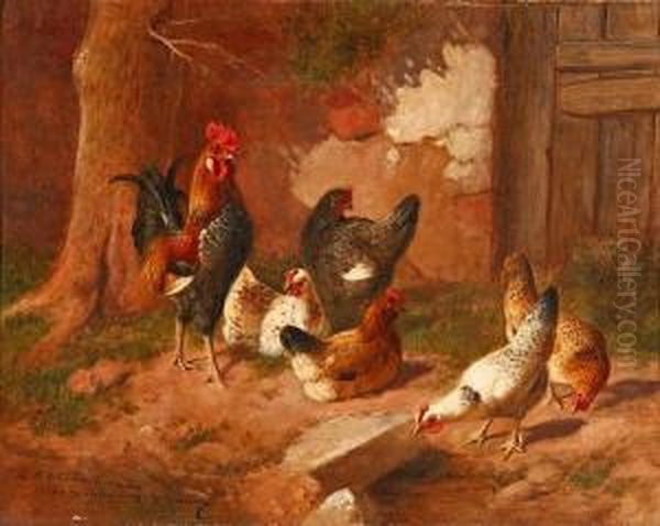 Gallinero Oil Painting by Federico Jimenez y Fernandez