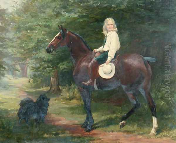 Her Favourite Pets Oil Painting by Margaret Collyer