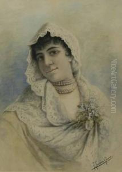 Oung Lady In A Lace Shawl