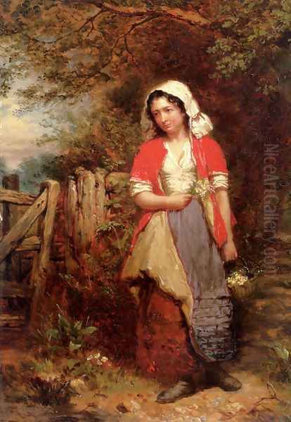 The Primrose Gatherer Oil Painting by Henry Campotosto