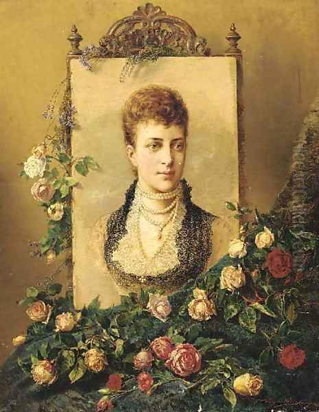 A portrait of Princess Alexandra Oil Painting by Henry Campotosto