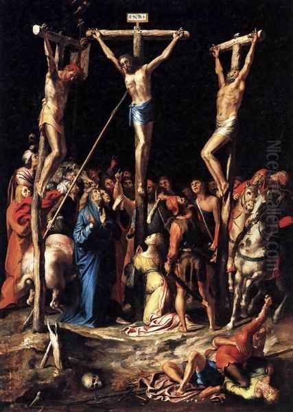 Crucifixion Oil Painting by Pedro de Campana