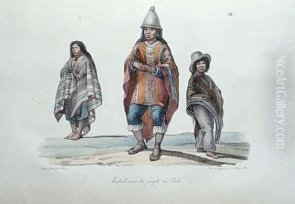 Costume of the people of Chile, from 'Voyage Pittoresque Autour du Monde', 1822 Oil Painting by Ludwig (Louis) Choris