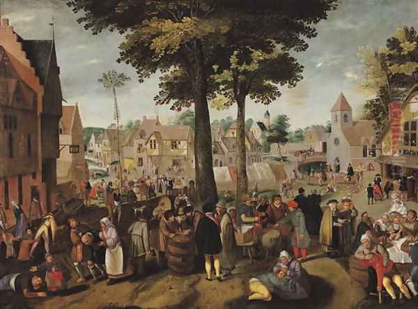 The Flemish Fair Oil Painting by (circle of) Cleve, Marten van