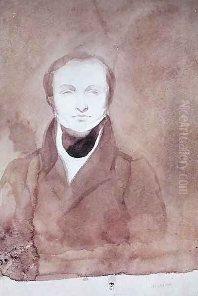 Portrait of Prosper Merimee (1803-70) Oil Painting by Charles Emile Callande de Champmartin