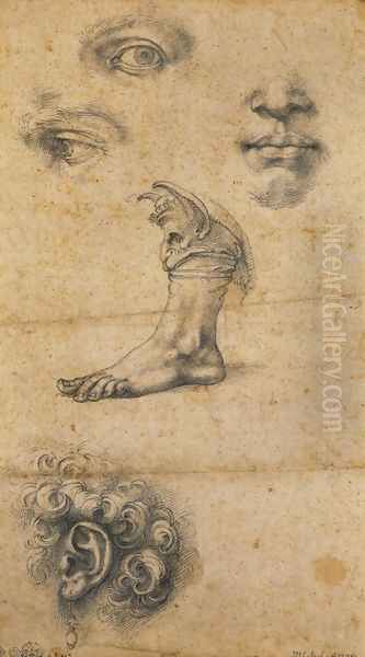 Five studies Oil Painting by Benvenuto Cellini