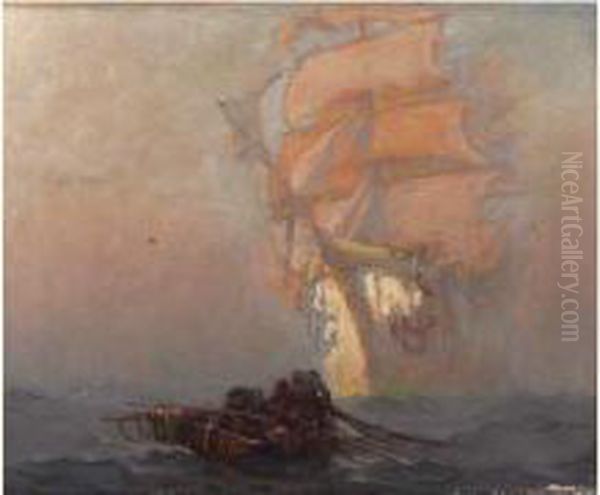 Surpris Dans La Brume Oil Painting by Paul C.F. Jobert