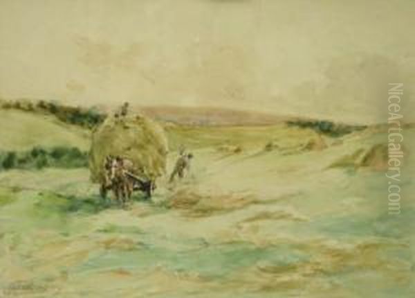 Hay-making Oil Painting by Robert Jobling