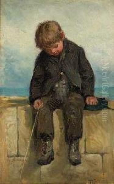 The Young Fisherman Oil Painting by Robert Jobling