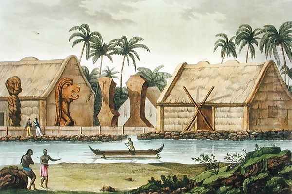 Tomb of Tamahamah at Kaiakakooa, Sandwich Islands, plate 33 from 'Le Costume Ancien et Moderne' Oil Painting by Felice Campi