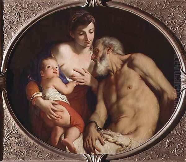 Roman Charity (Cimon and Pero), c.1690-1700 Oil Painting by Carlo Cignani