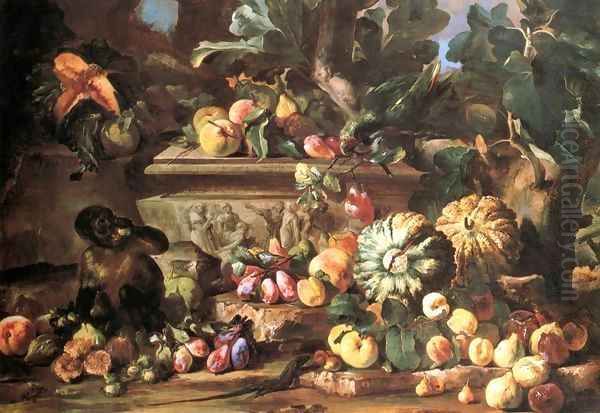 Still-Life Oil Painting by Michele Pace Del (Michelangelo di) Campidoglio