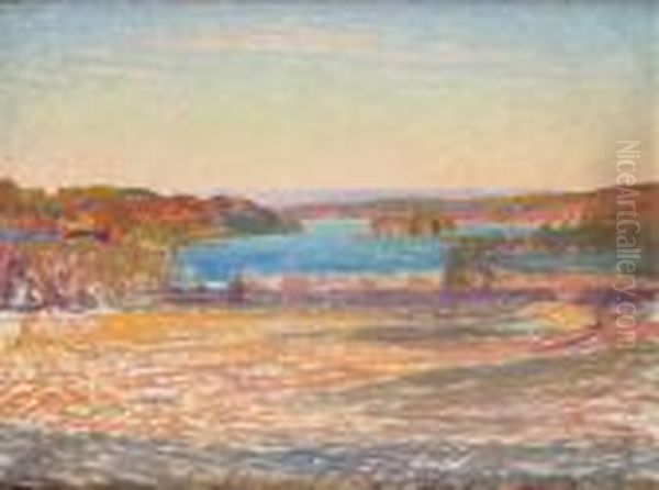 Landskap Oil Painting by Carl August Johansson