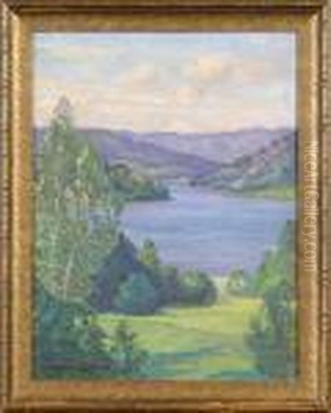 Sommarlandskap, Signerad Och Daterad 25 Oil Painting by Carl August Johansson