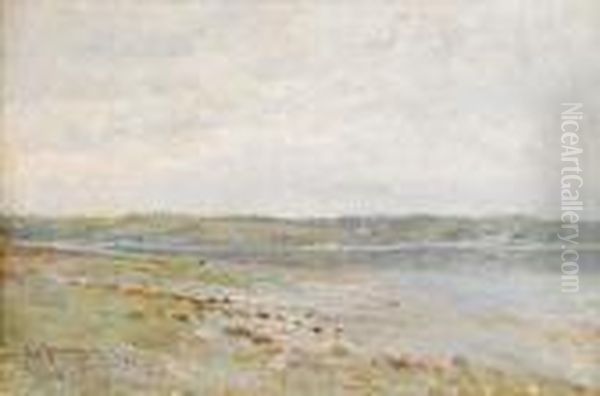 Strandlandskap - Motiv Fran Finisterre Oil Painting by Carl August Johansson