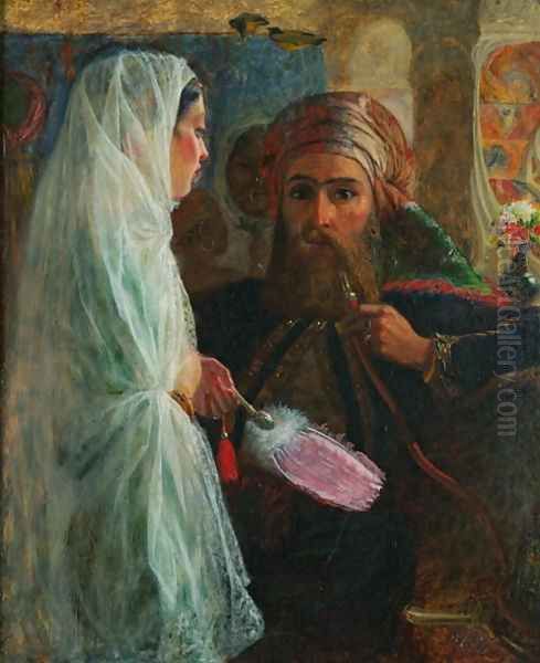 The Hookah Smoker Oil Painting by Marshall Claxton