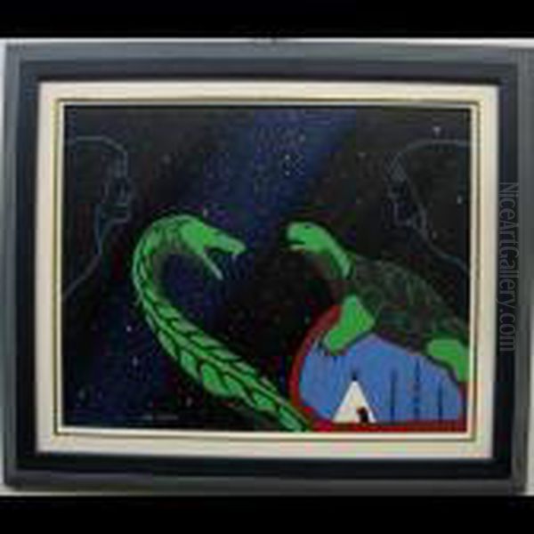 The Legend Of The Northern Lights Oil Painting by David Johnson