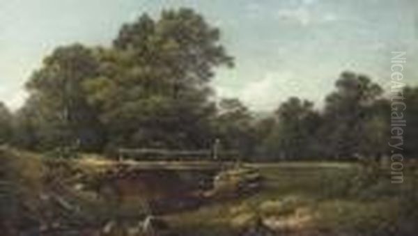 Old Kate's Bridge Oil Painting by David Johnson