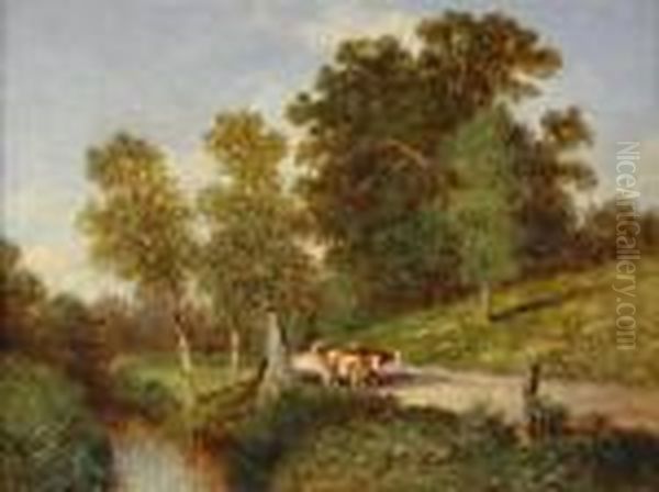 In The Ravine, Borden's Farm, Walden, Orange Co. N.y. Oil Painting by David Johnson