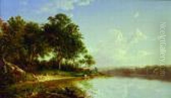 Afternoon Along The Banks Of A River by David Johnson