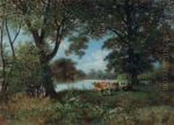 ''the Wallkill At Montgomery'' Oil Painting by David Johnson